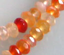 AA Mix Carnelian Faceted 4mm Rondelle Beads