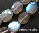 Blue Flash Labradorite Faceted 8x10mm Oval Beads
