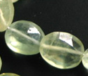 Sparkly Prehnite Faceted 9x11mm Puffy Oval Beads