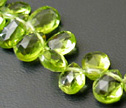 Gem Peridot Faceted 5x7mm Briolette Beads