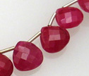 Red Ruby Graduated 6-9mm Faceted Briolette Beads