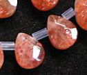 Sunstone Faceted 8x10mm Flat Briolette Beads