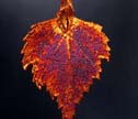  Irridescent Cooper Dipped Natural Birch Leaf Pendant 
